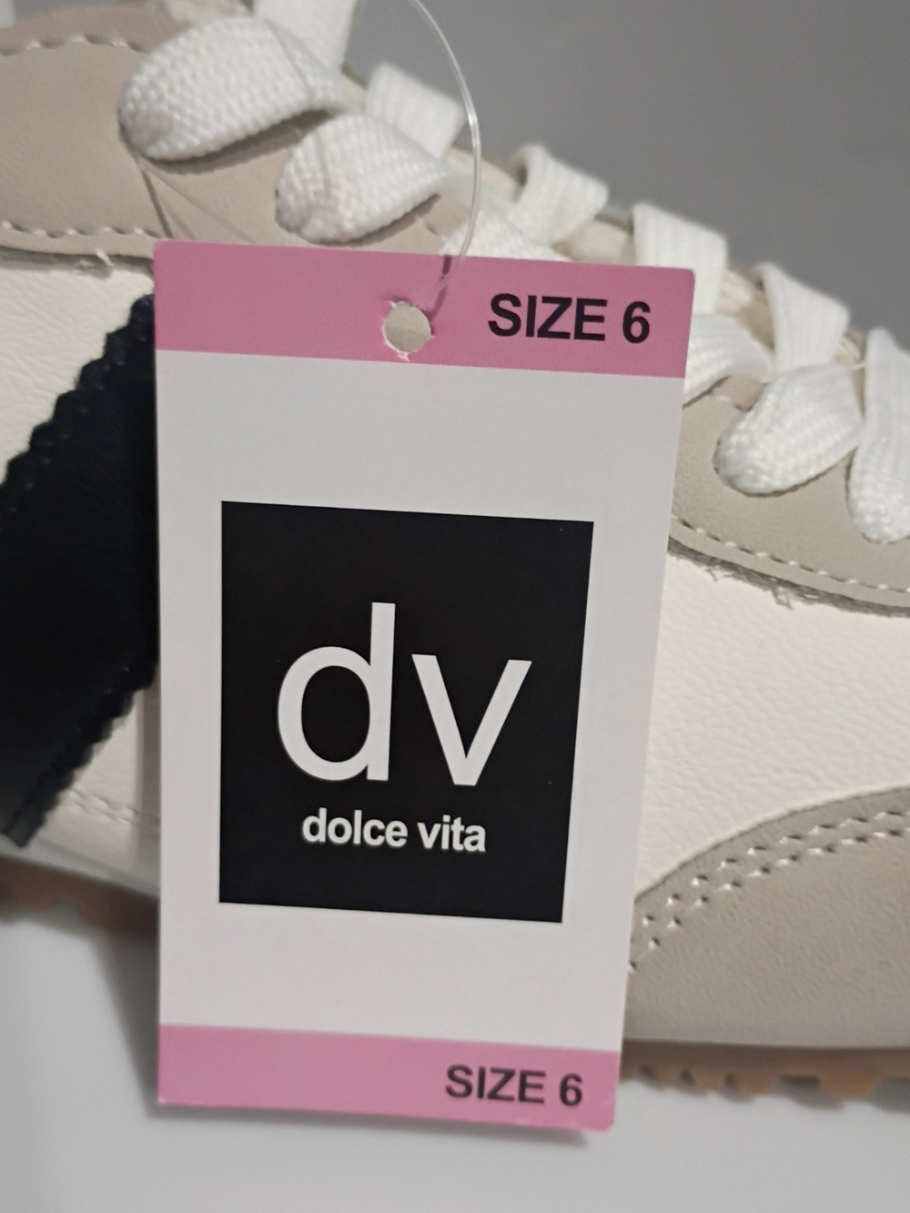 Dolce Vita White, Black & Beige Women's Sherpa-Lined Sneakers - Picture 3 of 8